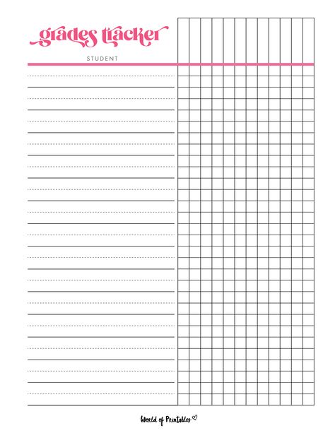 Grade Tracker Printable Free, Grade Tracker Printable, Journaling Templates, Seating Chart Classroom, Planners For College Students, Study Hall, Grade Tracker, Digital Journaling, Song Lyric Posters