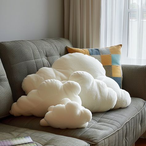 Introducing our Cloud-Shaped Cushion: Sink into the softness of a heavenly cloud with our plush, cloud-shaped cushion. Perfect for lounging or adding a touch of whimsy to your decor, it’s a cozy companion for relaxation. Conceptual AI Art Follow @ecosapiens for more! Cloud Furniture, Cloud Chair, Cloud Pillows, Cloud Decor, Cloud Cushion, Sensory Boxes, Food Pack, Sensory Room, Pillow Fort