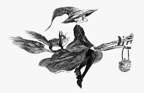 Witch Drawings, Witch Illustration, Witch Drawing, Witch Characters, Witch Tattoo, Art Animation, Digital Ink, Animation Video, Witch Art