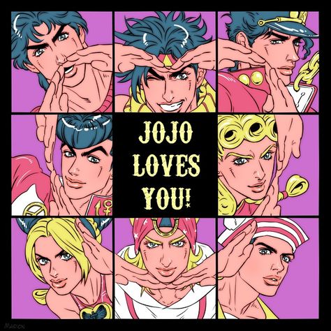 Jojo Loves You! by Marion-ville || JJBA Giorno Jolyne, Josuke Giorno, Jonathan Joseph, Jojo Jojo, Johnny Joestar, Jonathan Joestar, Joseph Joestar, Jojo's Bizarre Adventure Anime, Ball Run