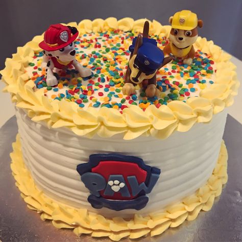 Paw Patrol Cake Easy Paw Patrol Cake, Diy Paw Patrol Cake, Paw Patrol Sheet Cake, Paw Patrol Cake Ideas, Paw Patrol Party Cake, Cakes Without Fondant, Cake Designs For Girl, Chandelier Cake, Paw Patrol Birthday Cake