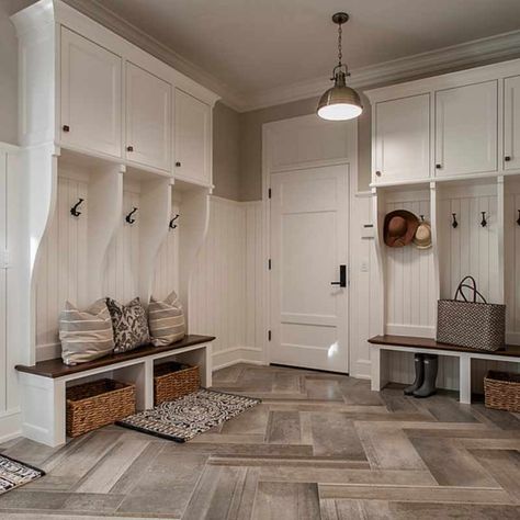 Basement Mudroom, Closet Storage Drawers, Star Pendant Lighting, Entryway Flooring, Basement Decorating, Entryway Closet, Half Walls, Farmhouse Light Fixtures, Mudroom Design