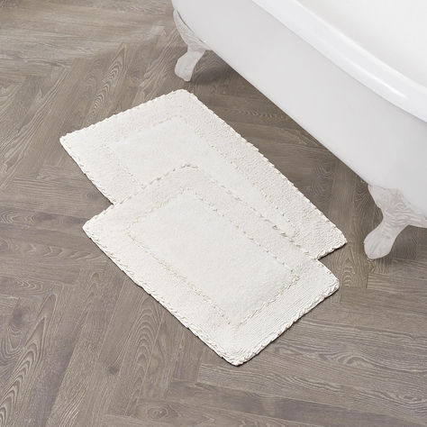 cotton 2 piece bath rug set, 17x24/20x32 Bathroom Rug Set, Functional Bathroom, Bath Store, White Bath, Bathroom Rugs Bath Mats, Bathroom Rug Sets, Bath Rugs Sets, Rug Sets, Bathroom Rug