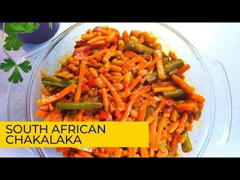 (2) SPICY CHAKALAKA RECIPE: How To Make Spicy Homemade Chakalaka | South African Chakalaka Salad - YouTube Chakalaka Recipe South Africa, Chakalaka Salad Recipe, South African Chakalaka Recipe, Kahula Drink Recipe, Chakalaka Recipe, Sitaw Kalabasa Gata, Modhakam Recipe Video, Cucumber Recipes, African Food