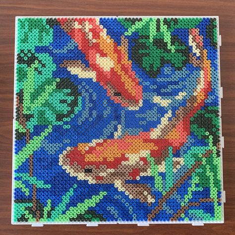 Perler Bead Landscape, Nature Perler Beads, Big Perler Bead Patterns, Cool Perler Bead Patterns, Huichol Pattern, Melt Beads Patterns, Hamma Beads Ideas, Melty Bead Patterns, Pearl Beads Pattern