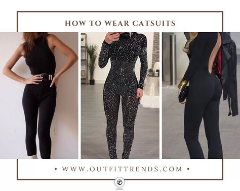 How To Wear Catsuits - 20 Catsuit Outfits With Styling Ideas Catsuit Outfit Ideas, Catsuit Outfit Jumpsuits, Women Cargo Pants Outfit, Boat Party Outfit, Birdhouses Ideas, Catsuit Outfit, Long Coat Outfit, Plaid Pants Women, Black Catsuit