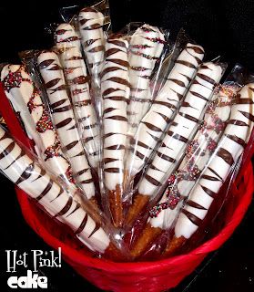 Zebra Pretzels Best Baby Shower Food, Spring Cake Pops, Hot Pink Cakes, Zebra Cakes, Baby Shower Desserts Boy, Covered Pretzel Rods, Fair Foods, Chocolate Covered Pretzel, Zebra Birthday