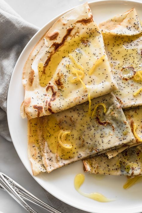 Poppy Seed Crêpes with Lemon and Orange Sauce | Cravings Journal Cream Cheese Crepes, Cheese Crepes, Lemon Crepes, Orange Cream Cheese, Crepe Recipes, Food Photography Tips, Poppy Seed, Mandarin Orange, Orange Cream