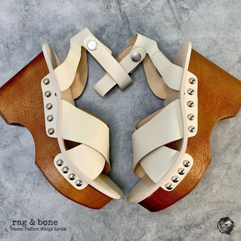 Rag & Bone Hester Leather Ankle-Strap Platform Sandals In Ivory Size 9 Style: W272f132h Color: Ivory Size: Eu 39/ Us 9 Condition: New In Box + Dust Bag $475 Offered By The Library, The @Designerd Retail Shop: At The Heart Of This Edgy Yet Laid-Back Brand Is A Focus On Quality Craftsmanship And Attention To Detail - Exemplified In These Gorgeous Buffed Leather Sandals. Stylized Ankle-Strap Platform Clog With Oversized Studs Featuring: Criss-Crossing Straps At Vamp; Rivets At Welt; Tonal Stitching Bohemian Heels, Silver Platform Heels, Wedge Platform Sandals, Oxford Platform Shoes, White Platform Sandals, Wooden Wedges, Platform Espadrille Sandals, Strappy Platform Sandals, Fashion Shoes Sandals