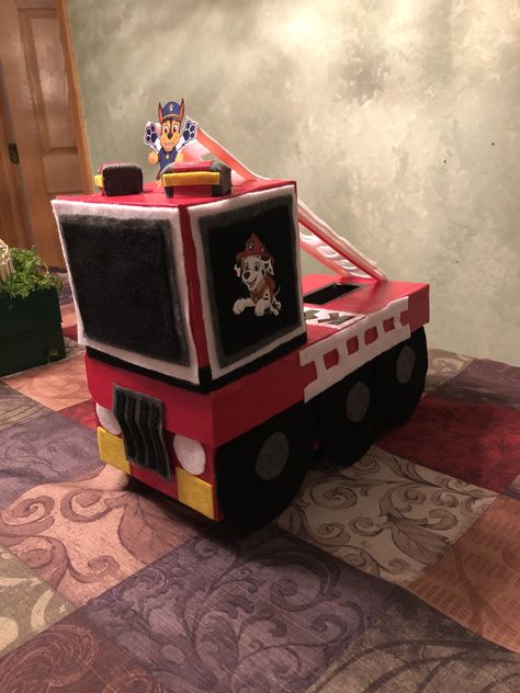 Marshall Valentines Boxes, Paw Patrol Valentines Boxes, Paw Patrol Valentines, Valentines Box, Valentine Day Boxes, Toddler Valentines, Valentine Box, Valentines Day Party, Fire Truck