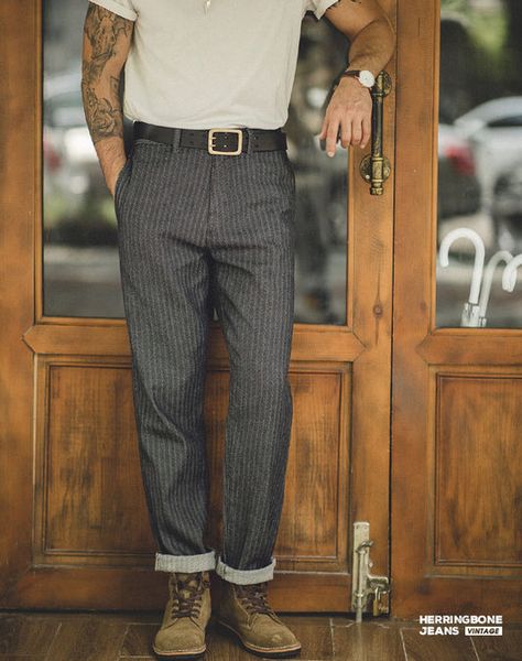 MEN'S TROUSERS AND CHINOS | Harmony Gallery Dark Gray Color, Straight Clothes, Men Fashion Casual Outfits, Look Vintage, Formal Looks, Look Plus, Casual Denim, Mens Trousers, Haiti