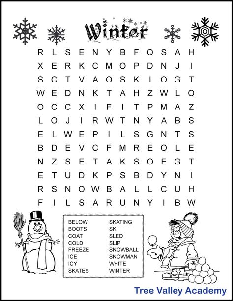 Winter Word Search Grade 3. Free printable winter themed 3rd grade word search with answers included. A fun educational activity for a cold day. #winter #grade3 #treevalleyacademy #wordsearch Third Grade Word Search, Christmas Worksheets 3rd Grade, 3rd Grade Word Search, Winter Word Search Free Printable, Third Grade Spelling List, 2nd Grade Word Search, Third Grade Spelling, Worksheets For 3rd Grade, Winter Word Search