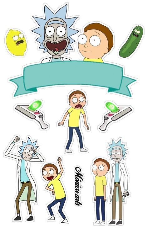 Rick And Morty Cake Topper Printable, Rick E Morty, Rick And Morty Stickers, Pickle Rick, Rick Y Morty, Edible Printing, Rick And Morty, Mom Birthday, Themed Cakes