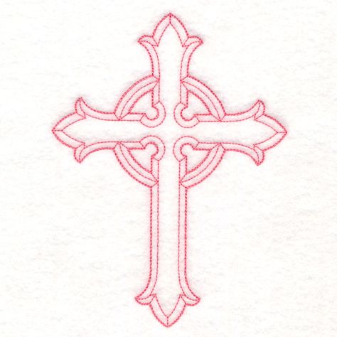 Cross Outline, Library Embroidery, Cross Embroidery Designs, Cross Drawing, Outline Design, New Tattoo Designs, Cross Tattoo Designs, Cross Shape, Old Rugged Cross