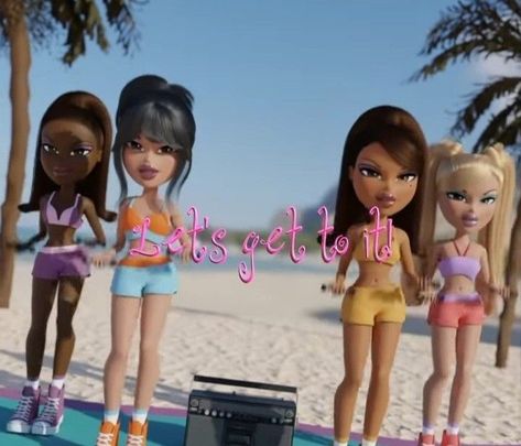 Bratz Swimsuit, Bratz Icon, Bratz Cartoon, Early 2000s Cartoons, Cc Wallpaper, Bratz Jade, Bff Matching Outfits, Princess Charm School, Bratz Doll Outfits