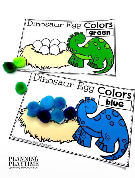 Dinosaur Themed Activities, Egg Colors, Dinosaur Theme Preschool, Preschool Theme Activities, Dinosaur Activities Preschool, Dinosaurs Preschool, Education Preschool, Morning Tubs, Dinosaur Egg