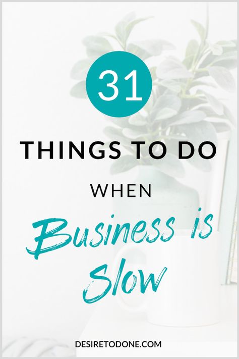 If business is slow, why not take the time to make it stronger and healthier? Here are 31 things you can do to improve your business, increase your profits, and make some needed changes. Virtual Assistant Tools, Startup Ideas, Virtual Assistant Business, Business Startup, Virtual Assistant Services, Quitting Your Job, Creating A Business, Time Management Tips, Small Business Tips