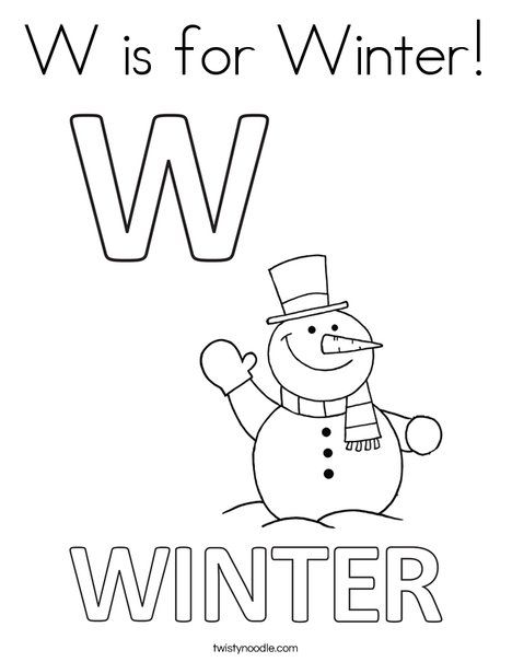 W Is For Winter, Letter W Crafts, Letter W Activities, Winter Kindergarten Activities, Winter Crafts For Toddlers, Winter Activities Preschool, Coloring Pages Winter, Abc Coloring Pages, Winter Kindergarten