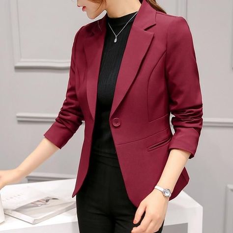 831c2f88a604a07ca94314b56a4921b8desc52879186ri Blazer E Short, Formal Blazer, Slim Blazer, Work Blazer, Womens Jackets Casual, Women Blazer, Middle Age Fashion, Work Suits, Office Fashion Women