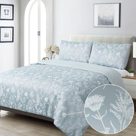 Duck Egg Blue Duvet Cover Set King Floral Luxury Textured Jacquard Flower Blossom Blue Green Cotton Cottage Country Bedding Set 3 Pieces 230x220 Vintage Duck Egg Blue Bedding, Country Bedding Sets, Blue Bedding Sets, Bed Parts, Duck Egg Blue, Bed Duvet Covers, Green Cotton, Duvet Cover Sets, Home Textile