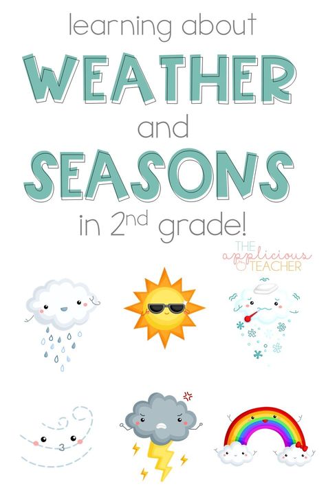 learning about weather and seasons in 2nd grade. Great post with so many great activities for teaching weather and the seasons in 2nd grade Weather 2nd Grade, Spring Season Drawing For Kids, Weather Unit Preschool, March Preschool Themes, Season Drawing For Kids, Weather Unit Kindergarten, Spring Season Drawing, Teaching Seasons, Homeschooling 2nd Grade