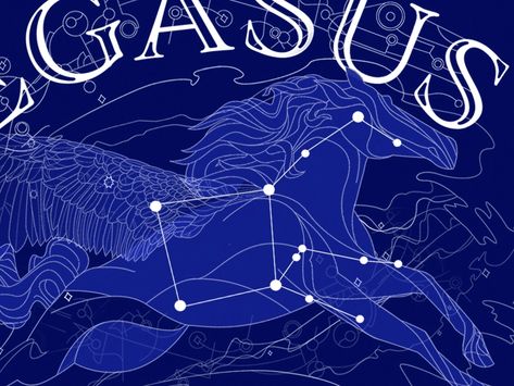 Cosmic Equines - Astronomy Pegasus Constellation, Horses Galloping, Horsehead Nebula, Sagittarius A, Flying Creatures, Four Horses, Orion Constellation, Constellation Art, Greek Tradition