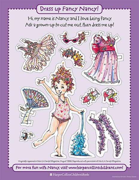 Fancy Nancy Paper Doll – Printable Fashion Activity | Fancy Nancy Printable Activities | FancyNancyWorld.com Fancy Nancy Party, Vintage Christmas Party, Nancy Doll, Paper Doll Template, Fancy Nancy, Fun Printables, Paper Dolls Printable, Vintage Paper Dolls, Party Paper