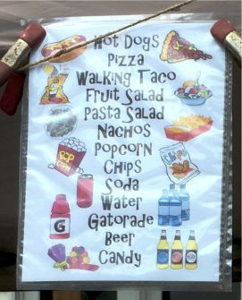 Concession menu Concession Menu Board Ideas, Concession Stand Party Ideas Food Tables, Baseball Concession Stand Ideas Diy, Concession Stand Birthday Party Ideas, Concession Stand Sign Ideas, Football Concession Stand Ideas, Baseball Concession Stand Ideas, Concession Stand Ideas Diy, Concession Stand Ideas