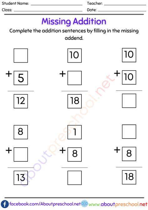 Missing number addition worksheets pdf Math Games Grade 1, Test For Grade 1, Lesson For Grade 1, Addition Worksheets Grade 1, Grade 1 Maths, Grade 1 Addition, Addition Worksheets Kindergarten, Grade 1 Math Worksheets, Kindergarten Math Worksheets Free