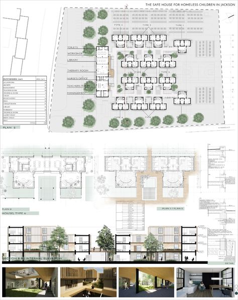 Homes for the homeless students Retirement Housing Architecture, Transitional Housing Homeless, Orphanage Design Architecture, Homeless Shelter Architecture, Arabic Mansion, Safe House Design, Homeless Architecture, Orphanage Design, Homeless Shelter Ideas