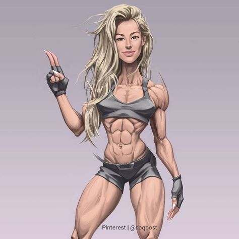 Hattie Boydle, Wbff Pro, A Cartoon Character, If I Was A, Harley Quinn Artwork, Gym Art, Fitness Art, Strong Girls, Muscle Women