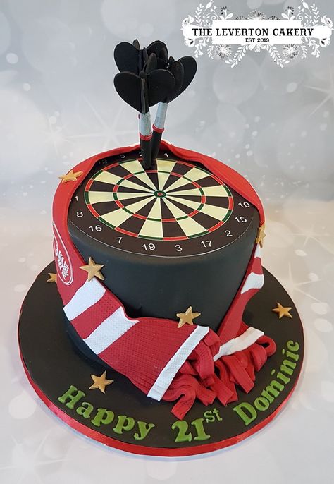 Darts Birthday Cake, Cake Decoration Ideas, 21st Birthday Cake, Cake Decoration, 21st Birthday, Birthday Cakes, Dart, Decoration Ideas, Cake Decorating