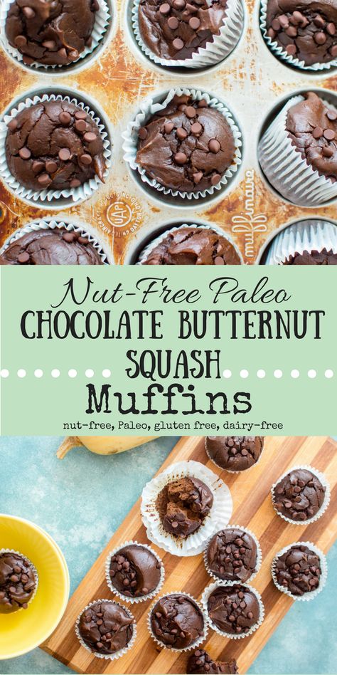 Wrap Healthy, Butternut Squash Muffins, Healthy Chocolate Muffins, Squash Muffins, Natural Nurturer, Dairy Free Muffins, Peanut Butter Muffins, Pre Wrap, Paleo Chocolate