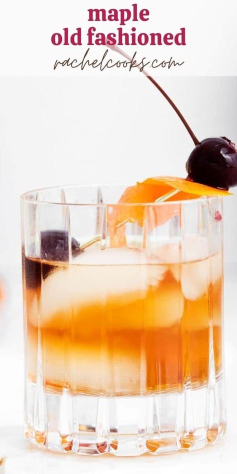 Maple Syrup Mocktail, Maple Syrup Cocktail Recipes, Maple Old Fashioned Cocktail, Maple Simple Syrup, Maple Syrup Alcoholic Drinks, Maple Bourbon Old Fashioned, Maple Old Fashioned Recipes Cocktail, Maple Simple Syrup Recipe, Maple Drinks