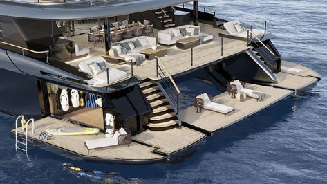 Sunreef’s 140 Sailing Catamaran Has a Fold-Out Walk-Around Beach Club – Robb Report Sailing Catamaran Yachts, Ship Life, Sunreef Yachts, Luxury Boats, Mega Yachts, Small Yachts, Power Catamaran, Luxury Boat, Super Yacht