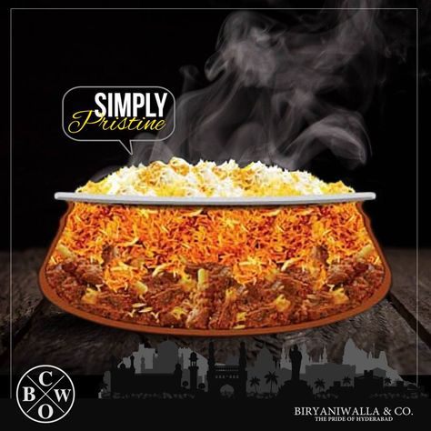 This untouched, unspoiled and unforgettable taste of authentic Hyderababdi Chicken Biryani is in itself a complete package, definitely topping your anytime-anywhere meal list!    #Biryaniwallaco  #biryanidubai #hyderabadibiryani #dubai #aromas #prideofhyderabad #uae #unforgettabletaste Hyderabadi Biryani, Variety Food, Food Art Photography, Chicken Biryani, Food Advertising, Food Poster Design, Food Poster, Biryani, Food Art