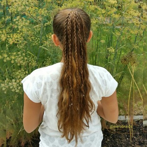 High ponytail with braided accents High Ponytail With Plait, Tiny Braids In Ponytail, Ponytail With Small Braid, Ponytail With Mini Braids, High Ponytail Braid, Hair Braid Designs, Wild Hair Color, Slicked Back Ponytail, Twin Braids