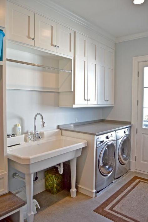 My Work - Traditional - Laundry Room - Chicago - by Kalma Custom Woodworks inc Laundry Renovation Ideas, Laundry Room Utility Sink, Utility Room Sinks, Laundry Renovation, Traditional Laundry Room, Custom Laundry Room, Dream Laundry Room, Laundry Cabinets, Laundry Room Sink