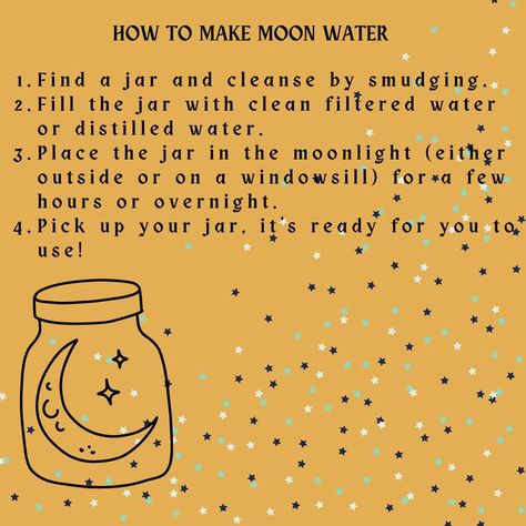 What Herbs To Add To Moon Water, How To Cleanse A Jar, Moon Water Recipes, How To Make Sun Water, Moon Water How To Make, How To Make Moon Water, Witches Calendar, Spells Jars, Make Moon Water