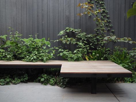 Straw Brothers (@strawbrothers) • Instagram photos and videos Timber Bench Seat Outdoor, Cantilever Bench Seat, Bench Seat Garden, Backyard Bench Seating, Cantilever Bench, Terrace Bench, Outdoor Bench Design, Outdoor Bench Ideas, Courtyard Seating