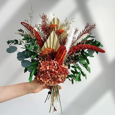 Floral Arrangements For Home, Pink Pampas Grass, Natural Bouquet, Preserved Hydrangea, Pampas Grass Bouquet, Table Centerpiece Decorations, Unique Flower Arrangements, Feuille Eucalyptus, Dried Bouquet