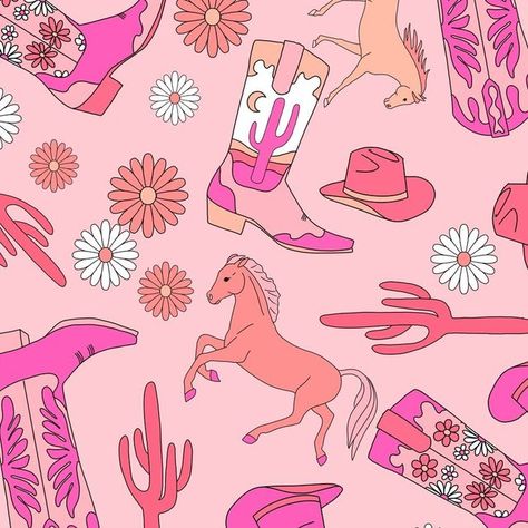 Redbubble on Instagram: "Step into your style era with patterns that tell your story! Whether you're vibing with vintage florals or coastal cowgirl, find the prints that express your unique aesthetic. ✨   Designed and sold by @charlottewinterco" Vintage Cowgirl Aesthetic Wallpaper, Space Cowgirl Aesthetic Wallpaper, Disco Cowgirl Phone Background, Cosmic Cowgirl Aesthetic Wallpaper, Retro Cowgirl Aesthetic, Cowgirl Graphic Design, Pink Cowgirl Aesthetic, Preppy Cowgirl, Cowgirl Print