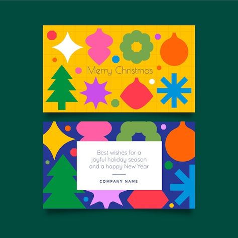 Free Vector | Flat business christmas cards template Christmas Tree Store, Christmas Card Illustration, Christmas Graphic Design, Business Christmas Cards, Modern Christmas Cards, Business Christmas, Christmas Gift Card, Christmas Card Template, Christmas Post