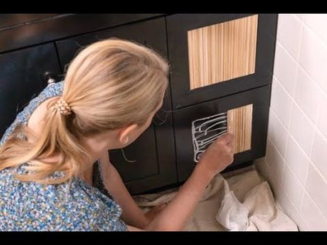 DIY Reeded or Fluted Molding Bath Vanity Makeover - YouTube Diy Reeded Cabinet, Diy Fluted Vanity, Adding Trim To Bathroom Vanity, Diy Fluted Cabinet Doors, Bath Vanity Makeover, Fluted Molding, Vanity Update, Diy Bathroom Vanity Makeover, Fluted Vanity