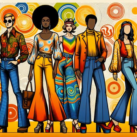 Introduction The 1970s fashion scene is an enduring emblem of creativity, freedom, and unique self-expression. One of the most iconic tides within thi... 70s Pop Culture, Disco Fashion, Retro Looks, African American Culture, Retro Accessories, Bohemian Print, Black Pride, Androgynous Fashion, 1970s Fashion