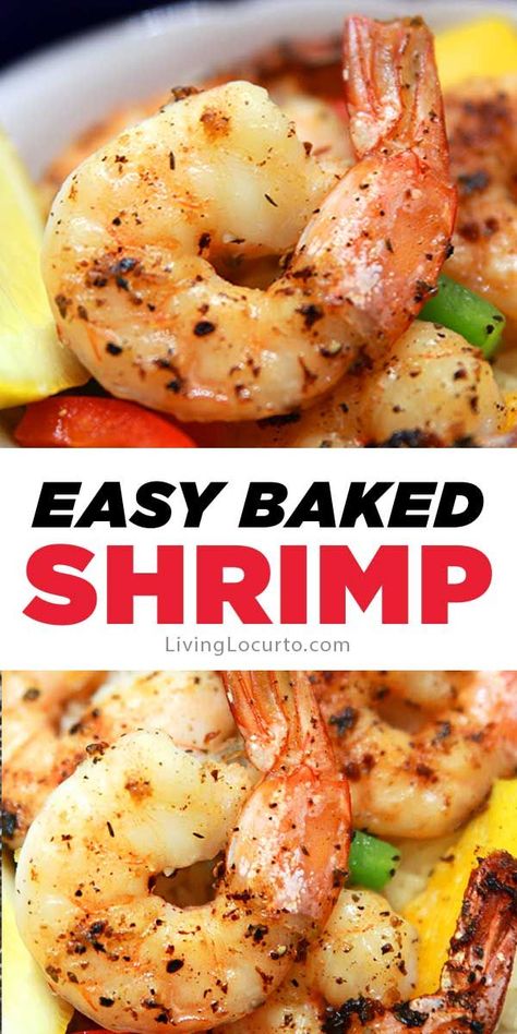 This delicious baked shrimp with lemon, garlic and butter is a a quick and easy oven-roasted shrimp recipe for dinner or a party. #shrimp #easyrecipe Shrimp Scampi In Oven, Shrimp Recipes In Oven, Easy Shrimp Meals For Dinner, Lemon Butter Baked Shrimp, Recipes For Shrimp Easy, Easy Shrimp Recipes Quick Healthy, How To Cook Shrimp In The Oven, Baked Shrimp Recipes Oven Easy, Cook Shrimp In Oven