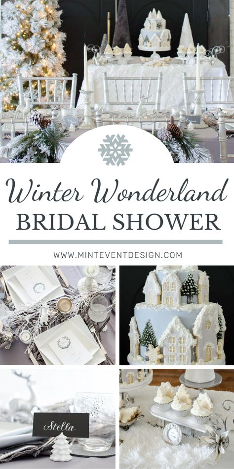 Winter Garden Bridal Shower Ideas, Snow Bridal Shower Ideas, Winter Bridal Shower Ideas Decorations, Winter Wonderland Tea Party, Winter Wonderland Bridal Shower Theme, Bridal Shower Ideas Winter, Winter Wedding Shower Ideas, Snow In Love Bridal Shower Theme, Winter Wonderland Bridal Shower Ideas