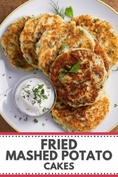 Fried Mashed Potato Cakes are the ultimate indulgence for potato lovers everywhere. These little cheesy pockets of pure deliciousness will have you coming back for seconds and possibly thirds. Mashed Potato Cakes Leftover, Fried Mashed Potato Cakes, Fried Mashed Potato Patties, Fried Potato Patties, Fried Potato Cakes, Mashed Potato Pancakes Recipe, Fried Mashed Potatoes, Mashed Potato Patties, Mashed Potato Pancakes