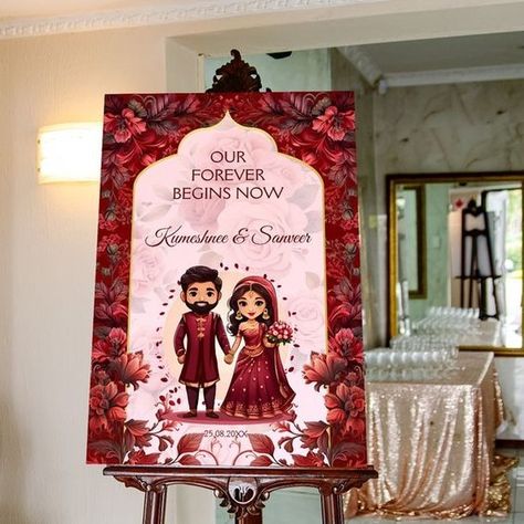 Make your wedding Board unforgettable with our creative designs! Order now to add a special touch to your big day. 🌸💑✨ #WeddingInvitation #IndianWeddings #OrderNow #WeddingIdeas #CreativeInvites #ShaadiSeason #weddingvibes #weddingboard #indianwedding Welcome Border Design Wedding, Indian Wedding Sign Board, Welcome Board Decoration Ideas Wedding, Entry Board For Wedding, Name Board For Wedding Entrance, Engagement Welcome Board Ideas, Reception Welcome Board, Wedding Entrance Board, Engagement Entry