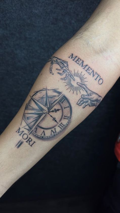 Memento Mori Tattoo Men, Momento Mori Tattoo, Memento Tattoo, Mori Tattoo, Time Piece Tattoo, Realistic Owl Tattoo, Memento Mori Tattoo, Koi Tattoo Design